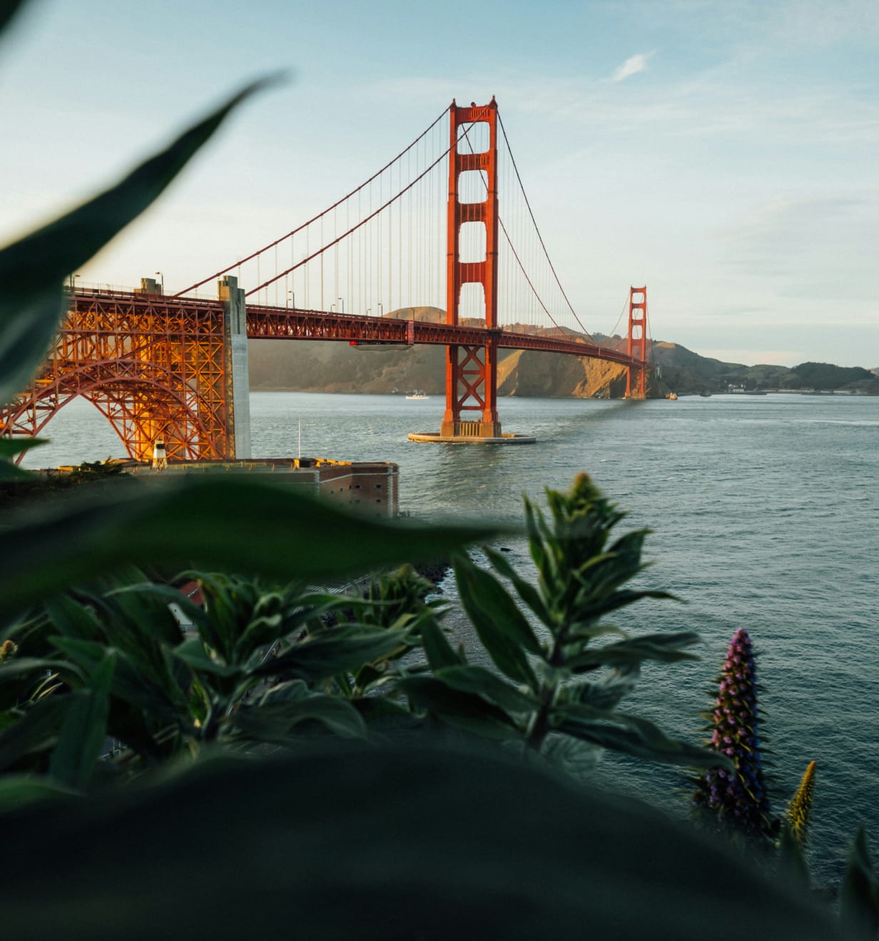 The iconic Golden Gate Bridge in San Francisco, a majestic structure connecting the city with its grandeur.